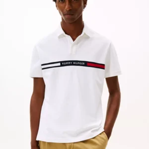 CAMISERO VARON TOMMY HILFIGER WHITE FRANJA LOGO